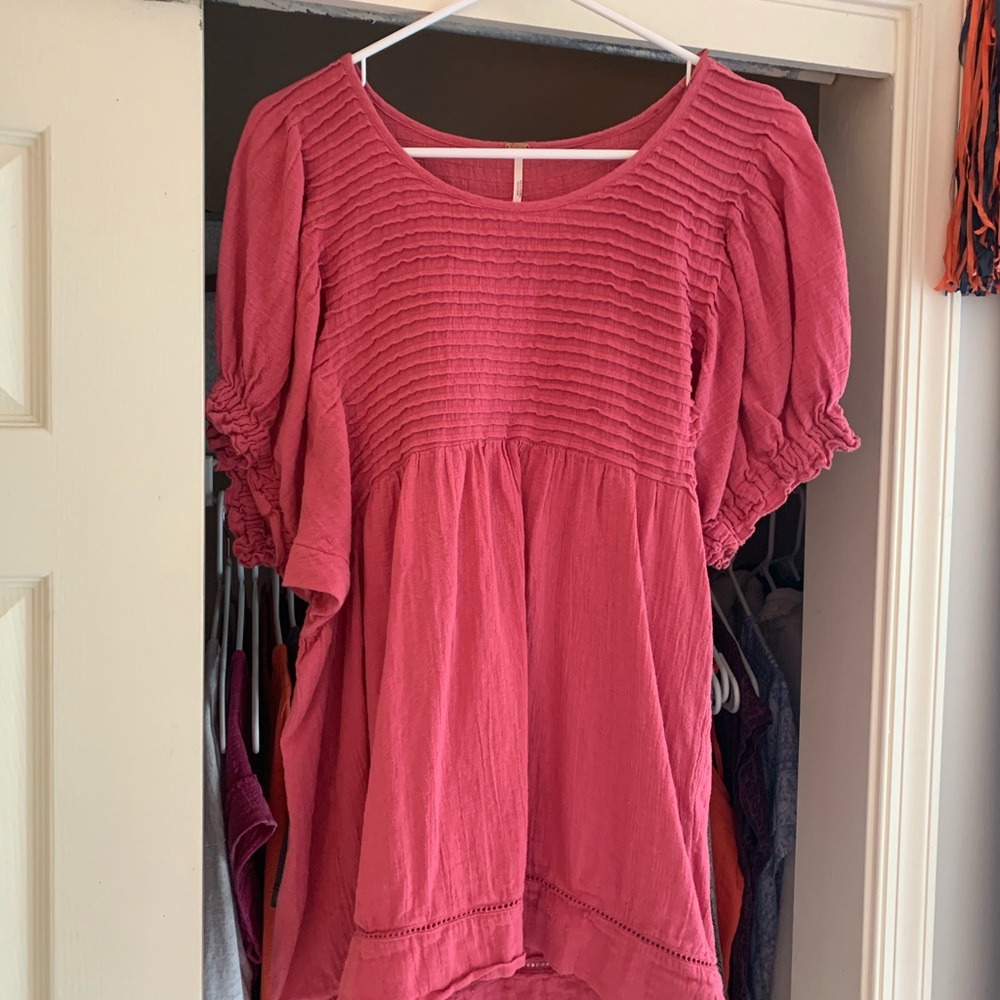 Free People Pink Blouse Top/ Tunic XS